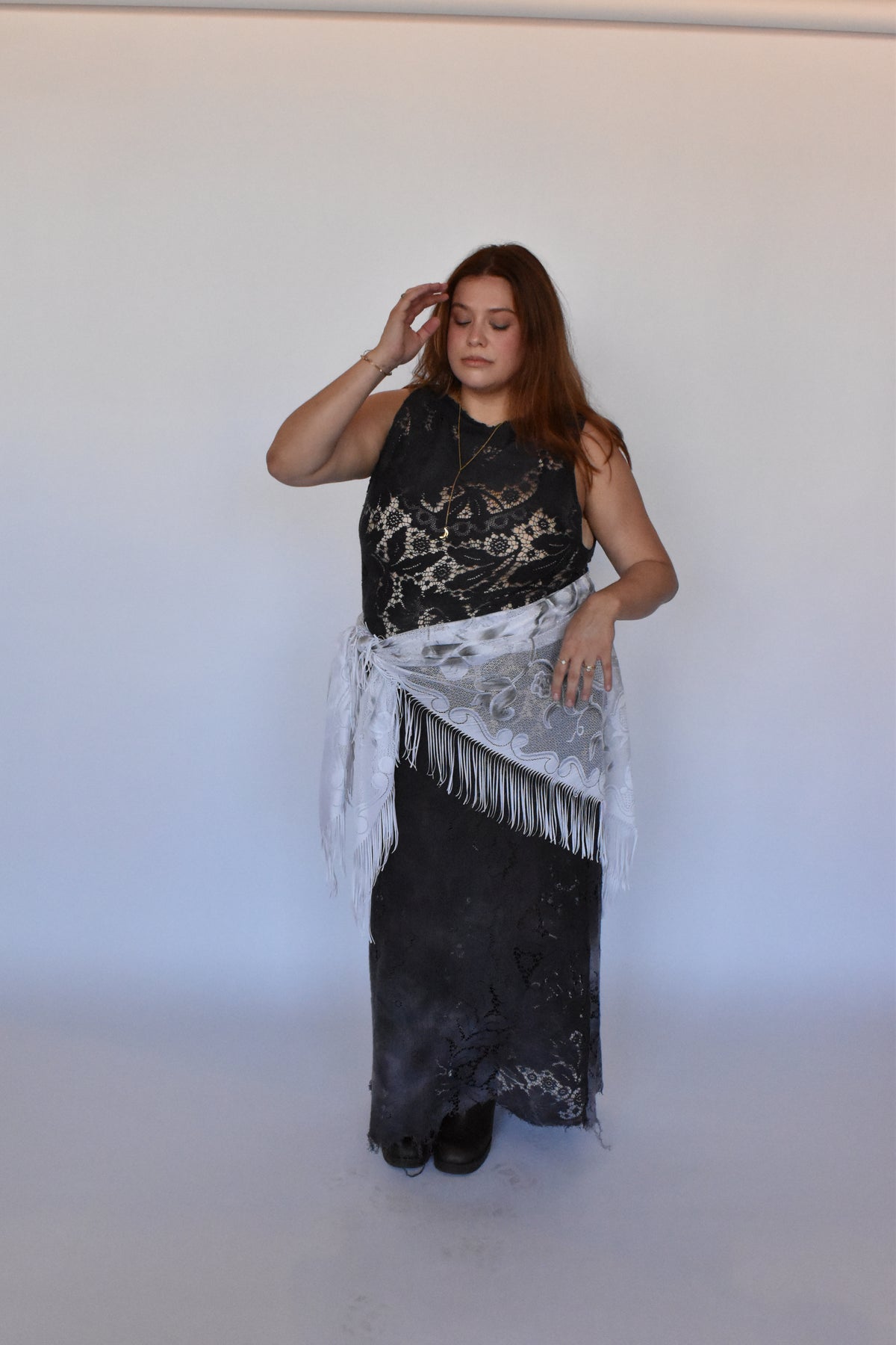 peyton lace knit maxi