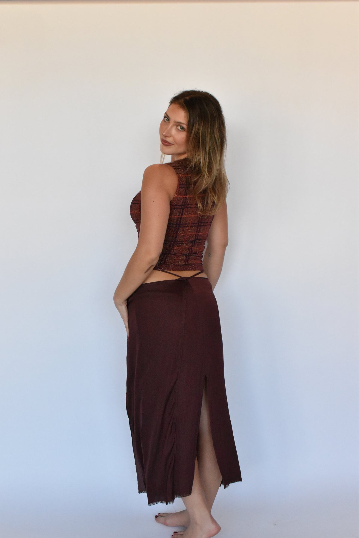 gia wrap-tie skirt